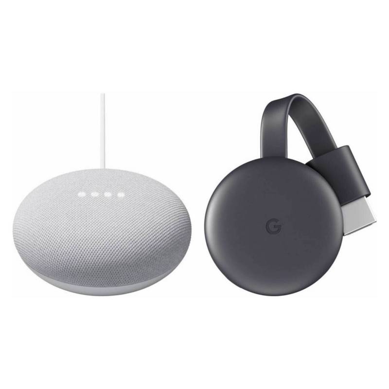 GOOGLE - Google Chromecast 3  Google Home Mini Gris