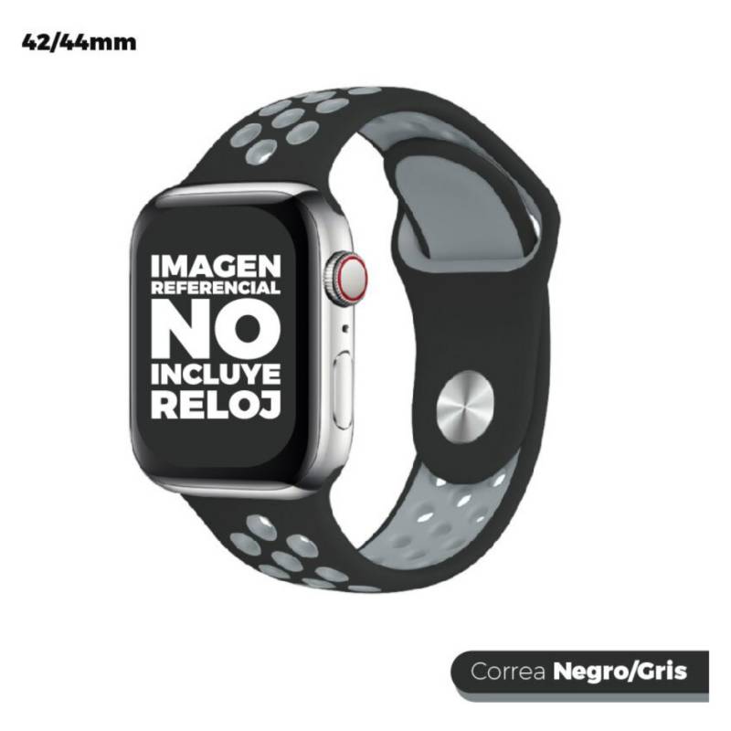 COMPRAPO - Correa para Smartwatch de Silicon Negro Gris