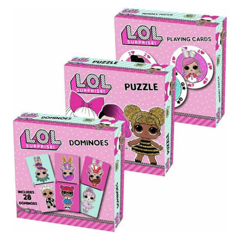 LOL - Lol Surprise 3 En 1 Puzzle Domino Y Cartas Gigante