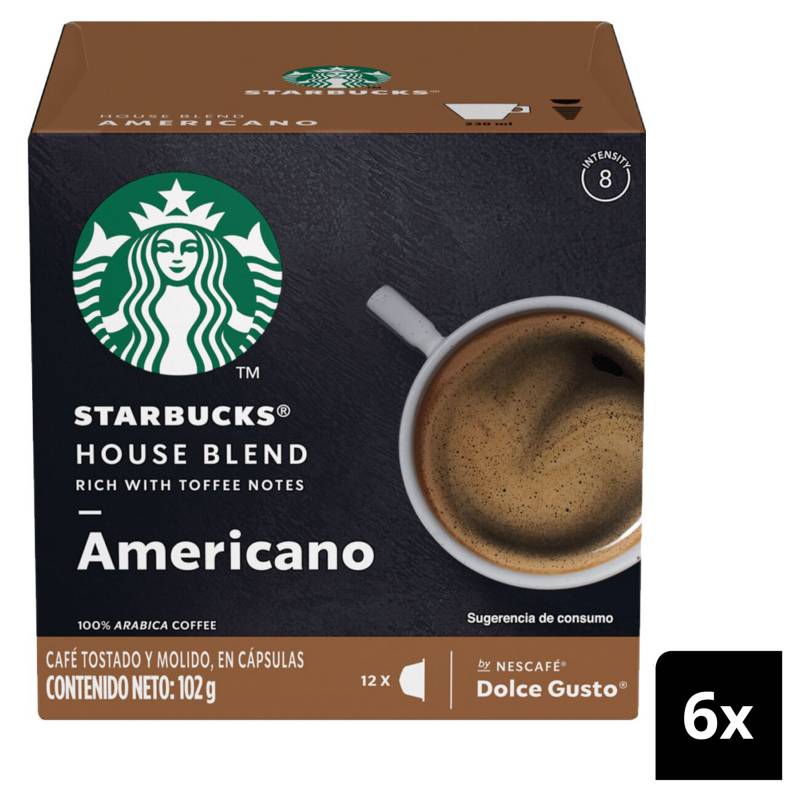 NESCAFE DOLCE GUSTO - Café Starbucks  Americano Cápsulas x6 Caja