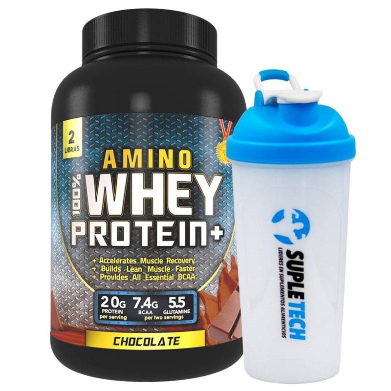 SUPLETECH - Amino Whey Protein 2lb ChocolateShaker white
