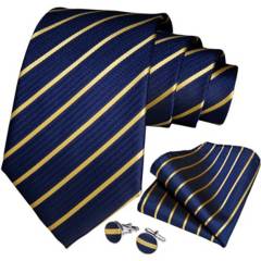 SONEC FASHION - Set Corbata Hombres  paño y gemelos. Blue Golden