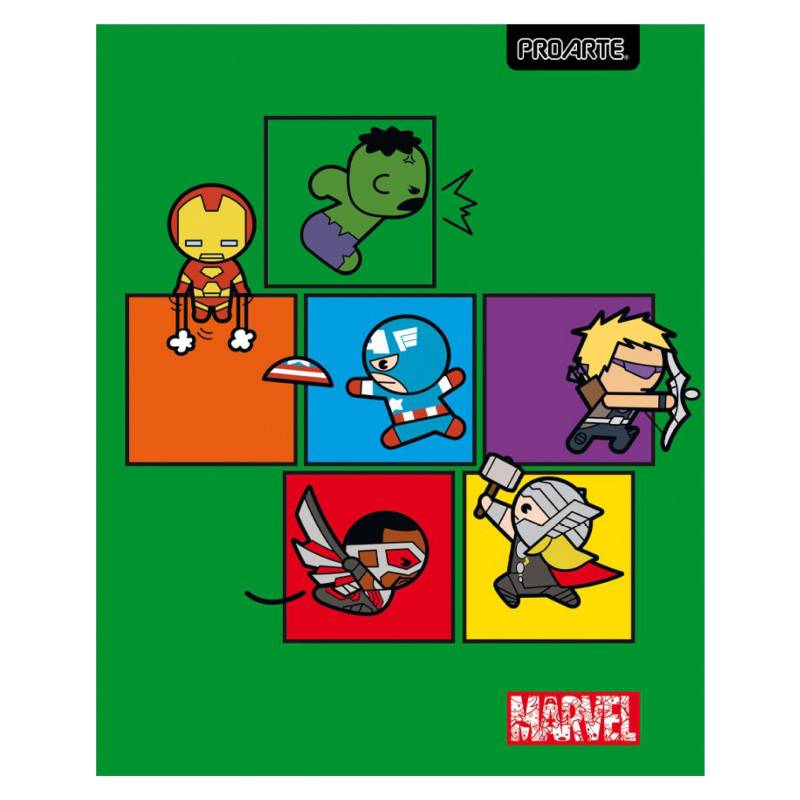 PROARTE - Pack Cuaderno 10 Unidades Universitario Marvel Kawai