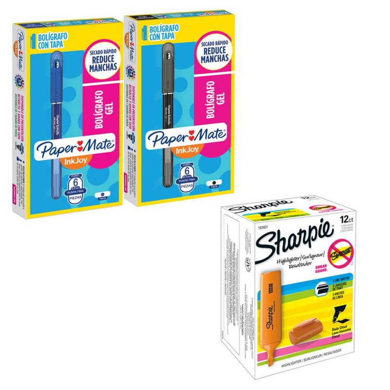 SHARPIE - Pack Oficina Lapices Gel  Destacadores Sharpie
