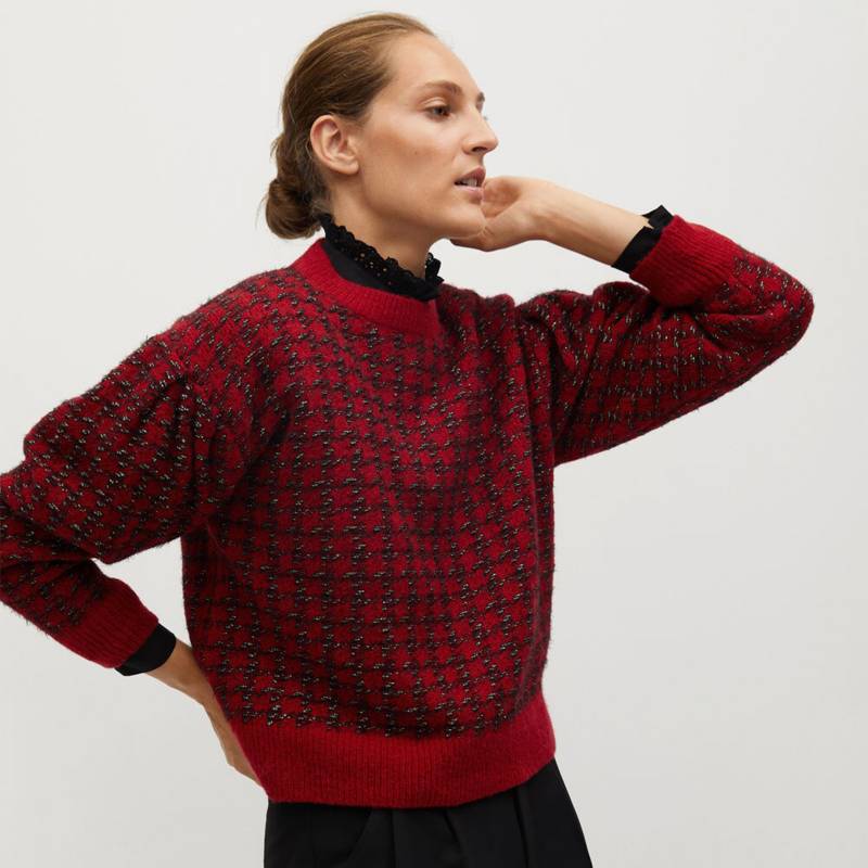 MANGO - Sweater Pata De Gallo Textura Eliseo Mujer