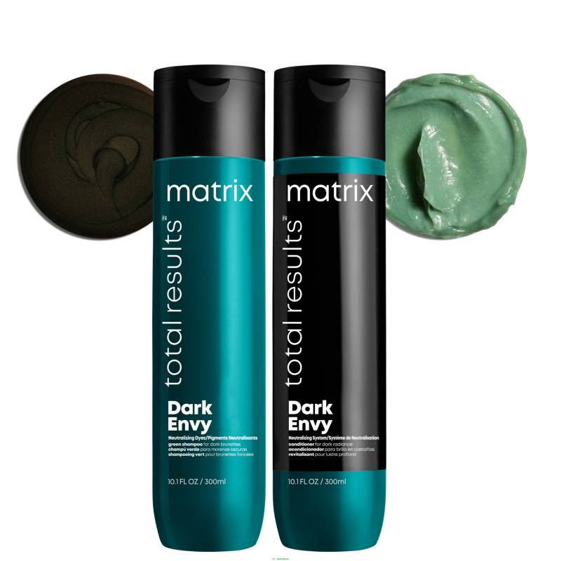MATRIX - Set Matizador Cabello Oscuro Dark Envy Shampoo 300 ml + Acondicionador 300 ml