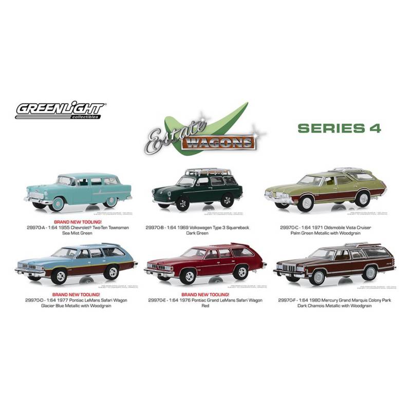 GREENLIGHT - 6 Autos Escala 1:64 Estate Wagons Series 4