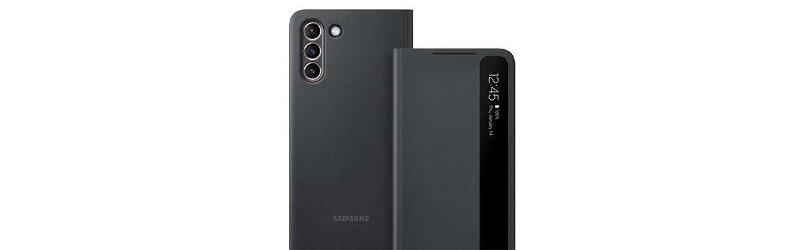 Samsung Carcasa Smart Clear View Cover para Galaxy S21+ 5G Blanco