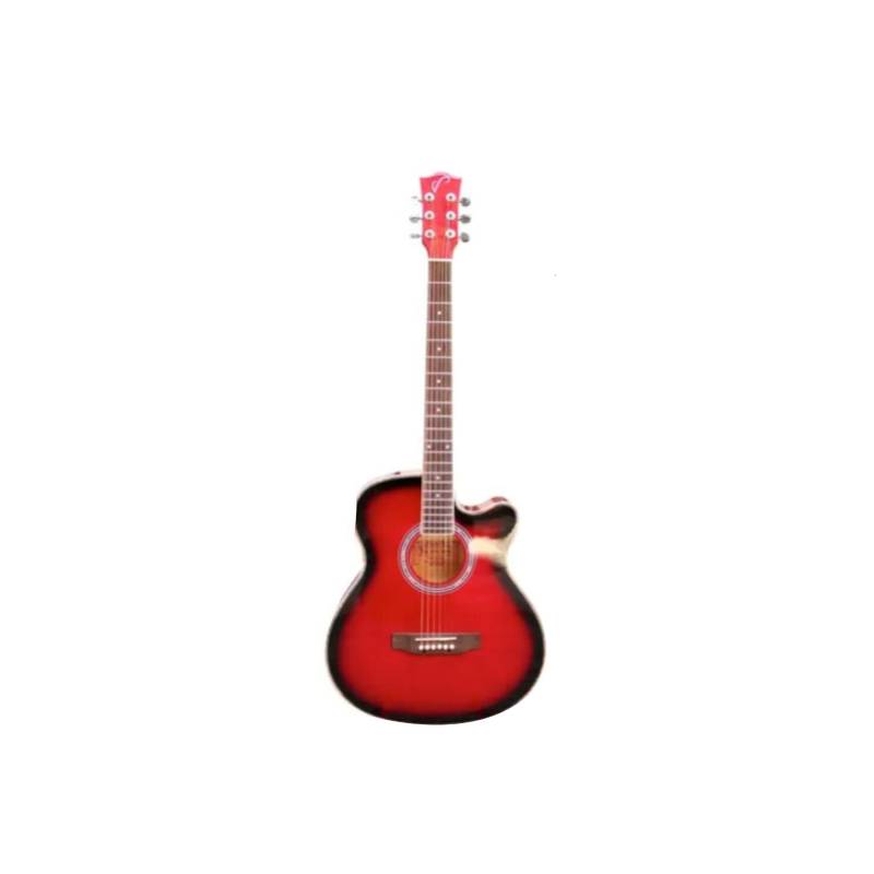 LA VALENCIANA - Guitarra Electracustica 40 Con Funda Equa Roja