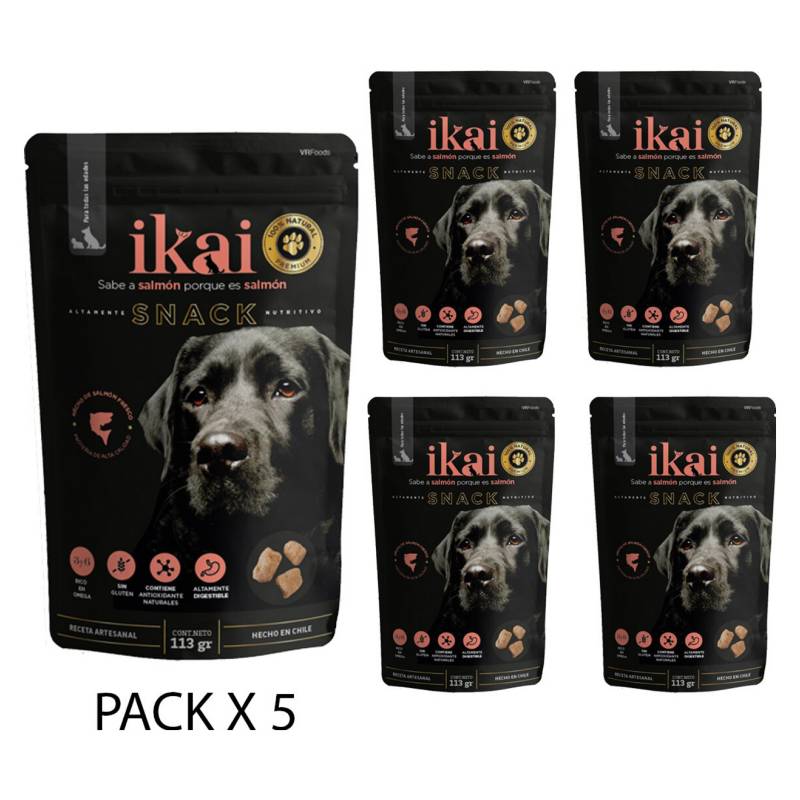 IKAI - IKAI Snack Premium de Salmon para Perros (5 packs)