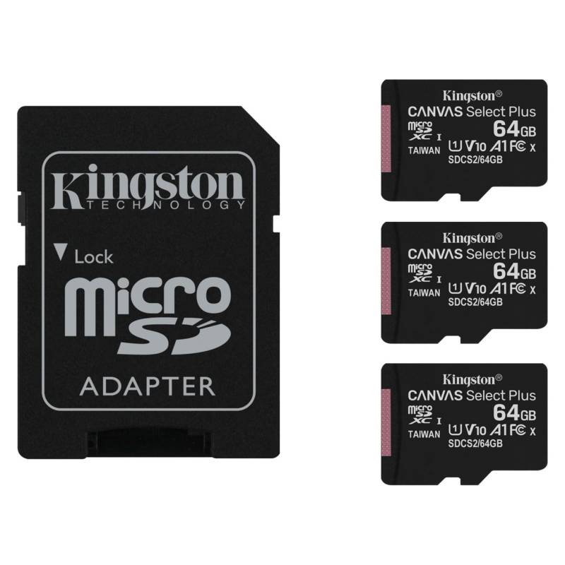 Kingston - Kingston Pack 3 Microsd 64Gb+Adap