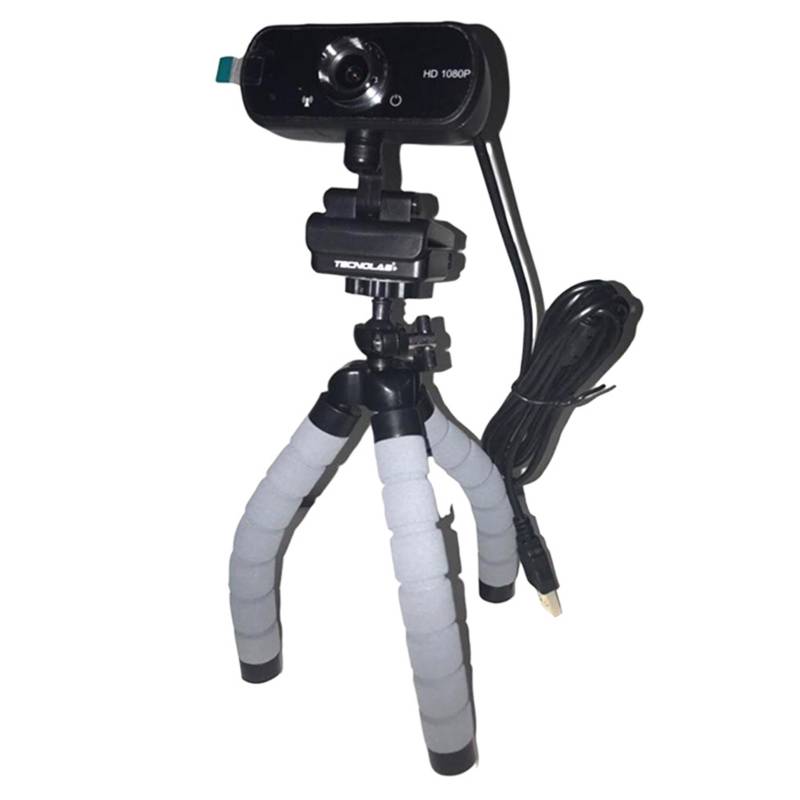  - Camara Webcam 1080P USB + Mini Tripode de Regalo