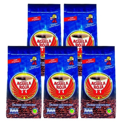 AGUILA ROJA Pack 5 un. Café Aguila Roja Tostado Grano 500 gr 