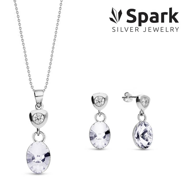 SPARK - Spark Set Ovalan Aros + Collar Cristal