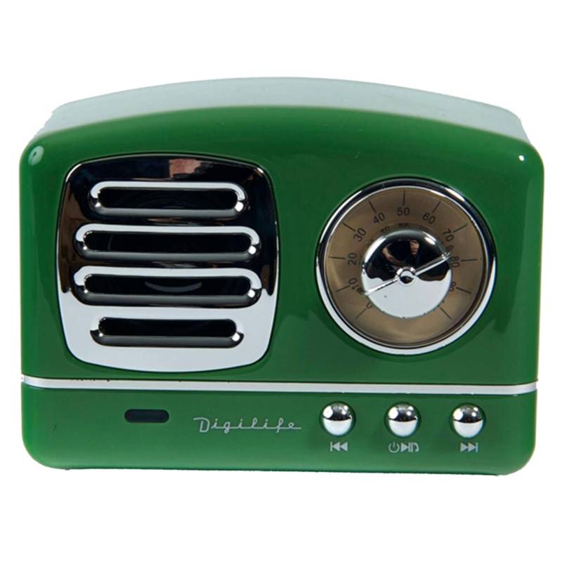  - Parlante Radio Vintage Verde Bluetooth Inalámbrico