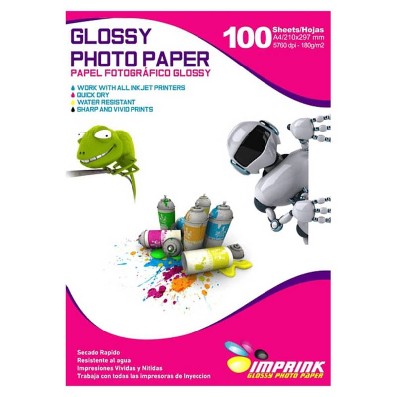 Papel Fotográfico Glossy Brillante A4 De 180gr100 0294