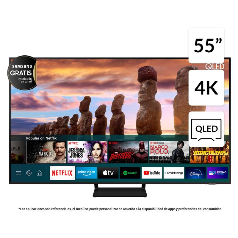 SAMSUNG - Smart TV QLED Televisor 55" Q70A 4K UHD