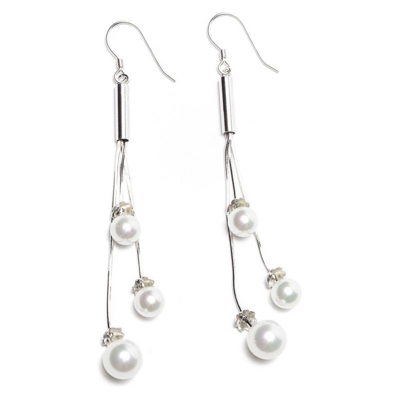BISUT Aros Plata 3 Perlas Blancas Colgantes | falabella.com