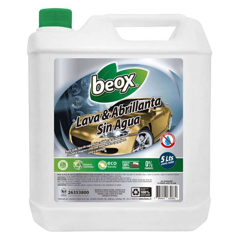 BEOX - Lava y Abrillanta Sin Agua Beox 5lts Ecobox