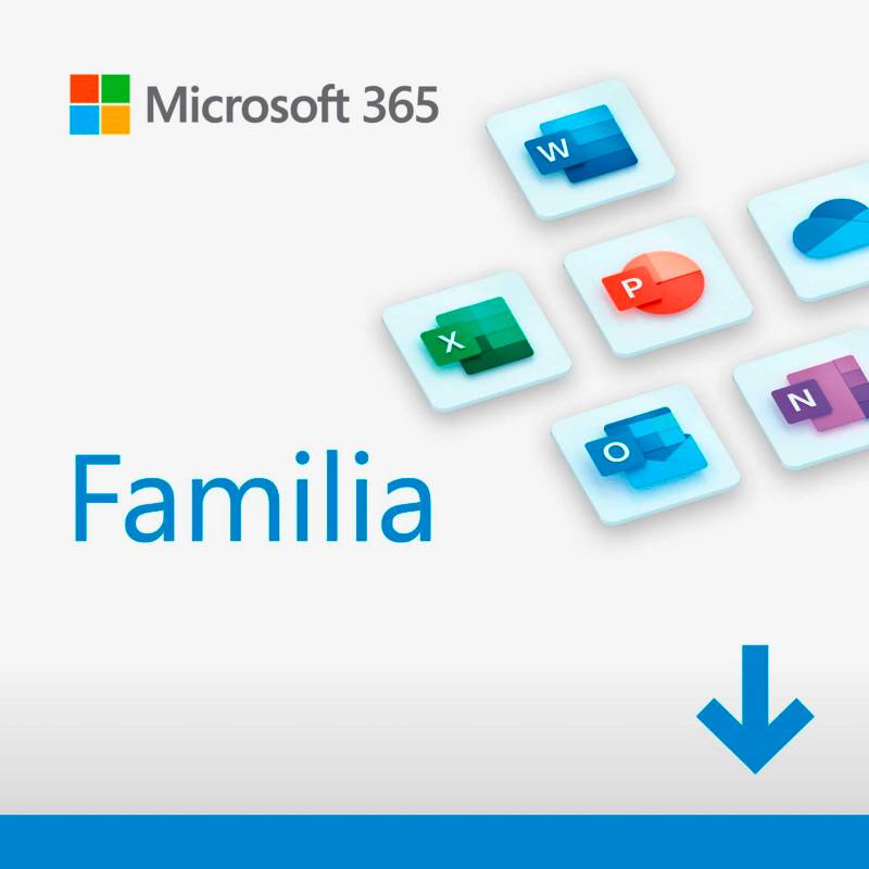 MICROSOFT - Microsoft 365 Familia (Hasta 6 Personas, Suscripción 15 Meses, Software Descargable. Word, Excel, Power Point, Outlook, Onedrive, Seguridad) Nuevo Office