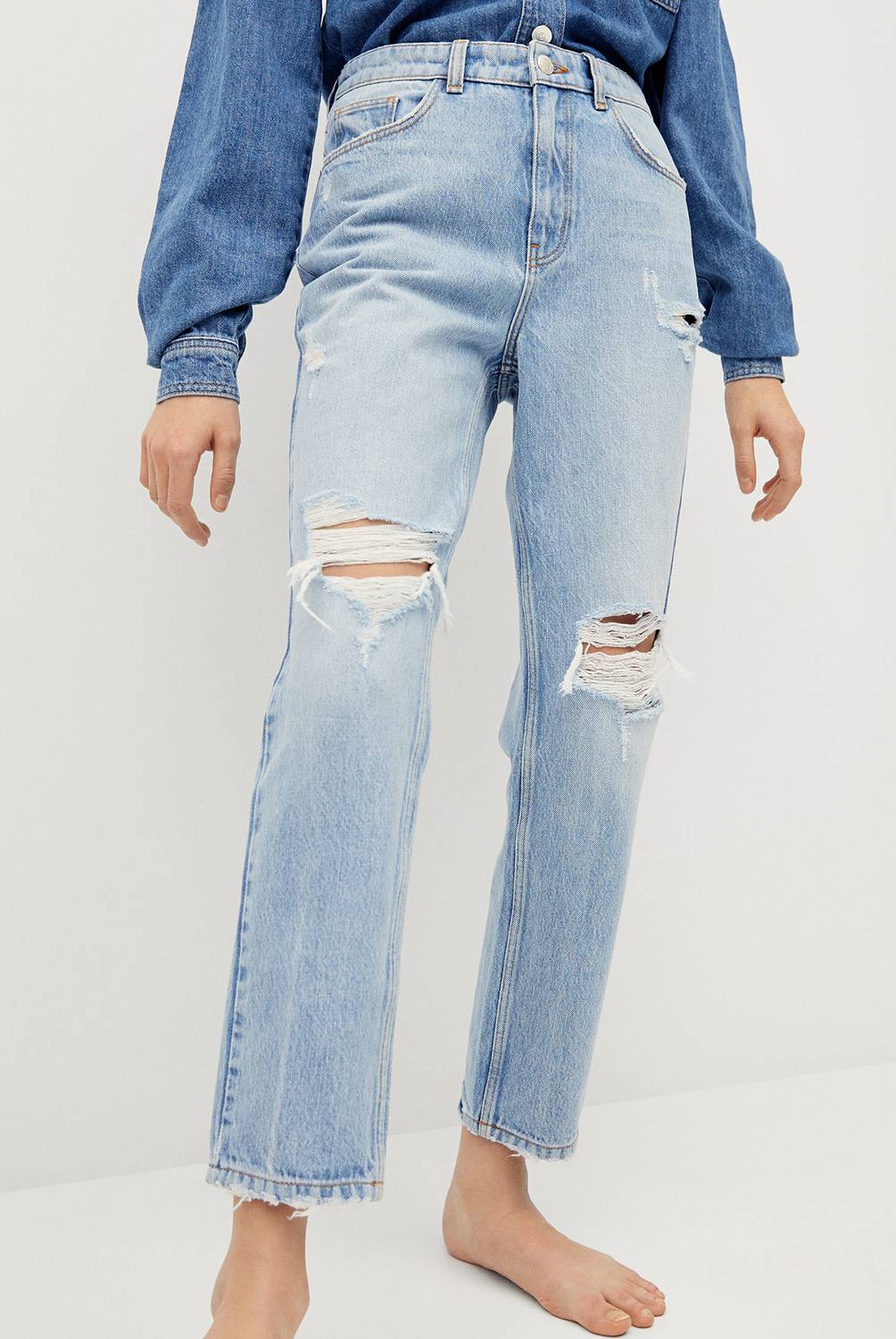 MANGO TEEN - Jeans Straight-Fit Rotos Decorativos