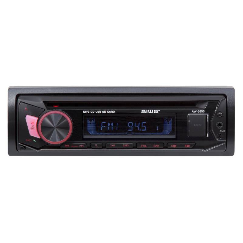 AIWA - Radio 1 Din Aiwa Mp3 Cd Usb Bluetooth Aw-6655
