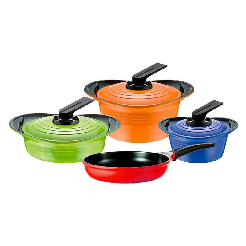 ROICHEN - Batería de cocina Cerámica Premium Colores 7 pzs