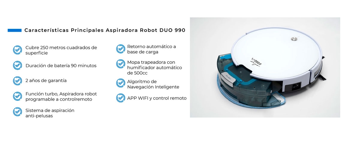 Robot Aspiradora Trapeadora DUO 990
