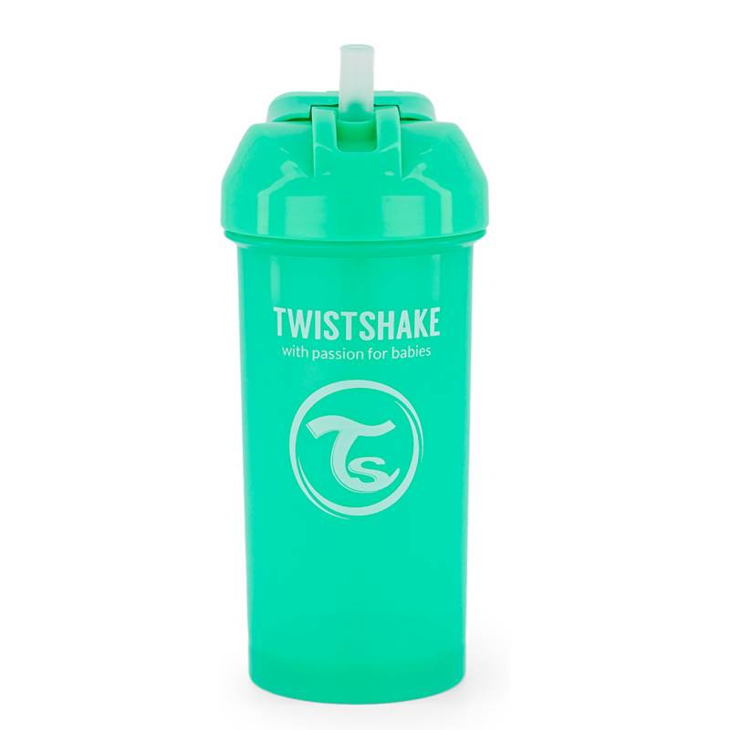 TWISTSHAKE Vaso con bombilla Straw Cup 360ML verde