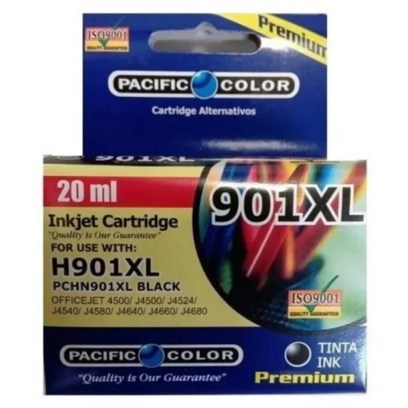PACIFIC COLOR - Tinta Alternativa Compatible Hp 901 Xl Negro