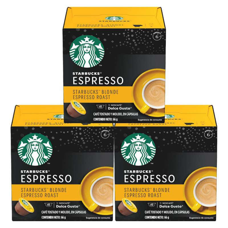 NESCAFE DOLCE GUSTO - Starbucks Nescafé Blonde Espresso Roast X3 Cajas