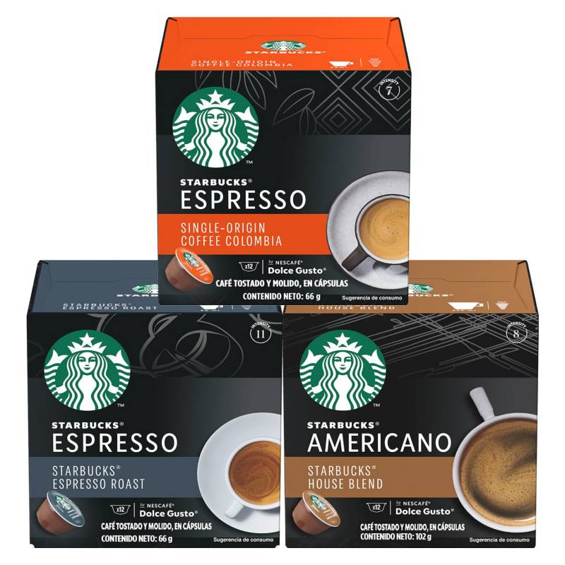 NESCAFE DOLCE GUSTO - Capsulas De Café Starbucks Negras X3 Cajas