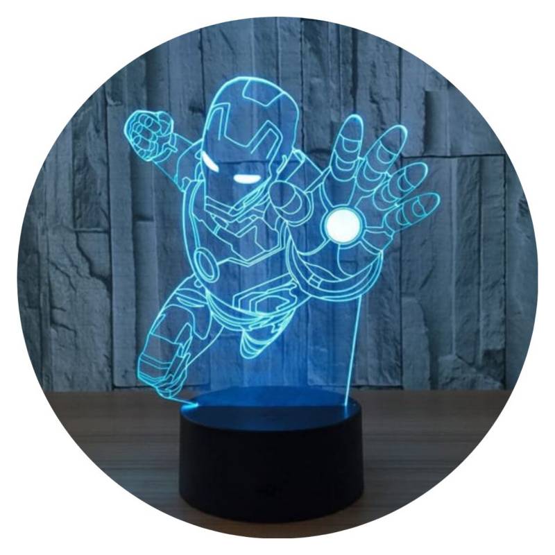 3DILUTION - Lámpara 3D Iron Man Base Negra