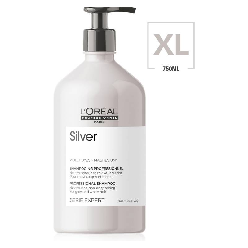 LOREAL PROFESSIONNEL - Shampoo XL Violeta Matizador Unisex Rubios-Grises Silver Serie Expert 750 ml  Loreal Professionnel