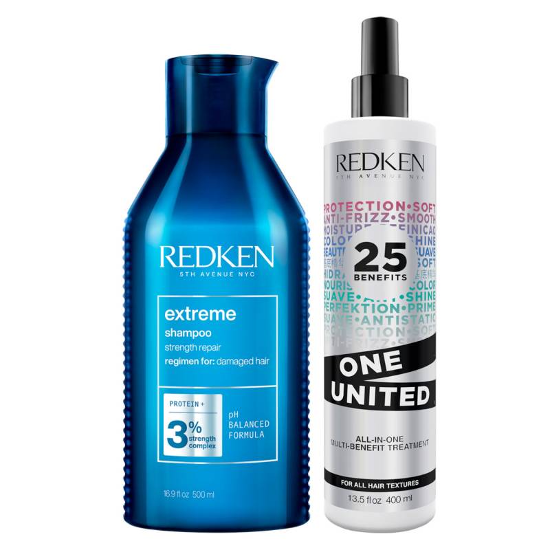 REDKEN - Set XL Shampoo Reparación Extreme 500ml + Spray Multi-beneficios One United 400ml Redken