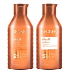 REDKEN - Set Hidratación Cabello Seco All Soft Shampoo 500ml + Acondicionador 500ml REDKEN