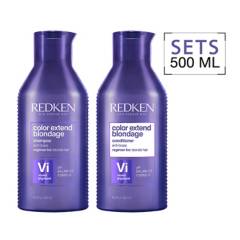 REDKEN - Set Pigmento Violeta Rubios Color Extend Blondage Shampoo 500 ml + Acondicionador 500 ml REDKEN