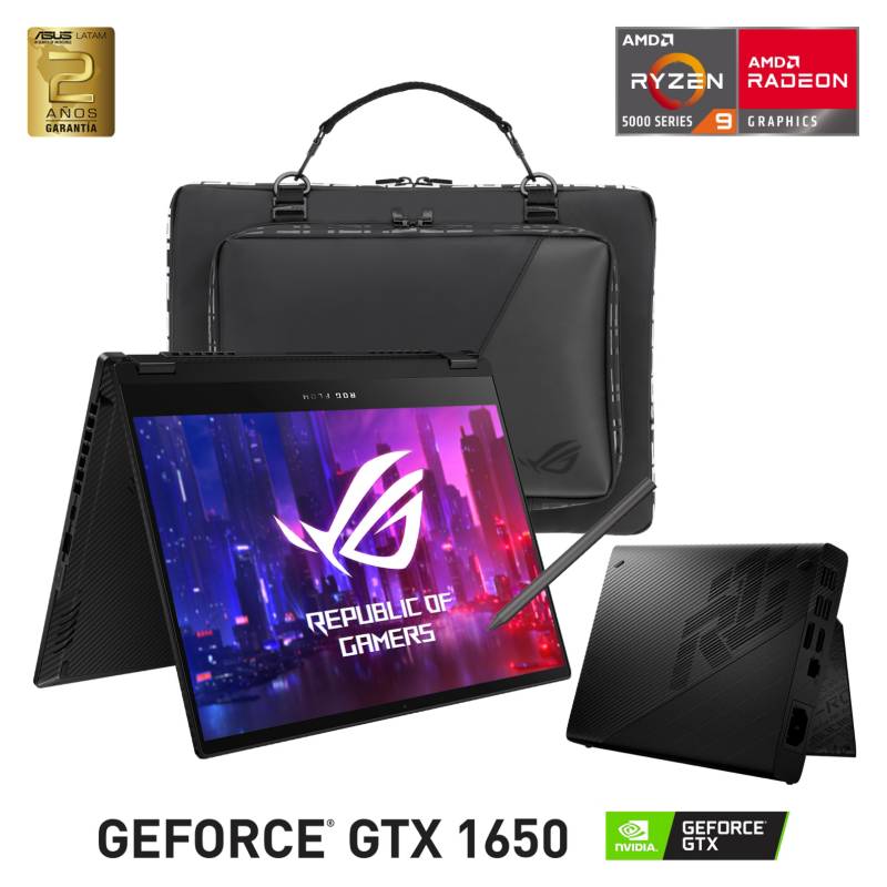 Asus - Notebook Asus Gamer ROG FLOW X13 GV301QH-K6231T AMD Ryzen 9 32GB RAM 1TB SSD NVIDIA GeForce GTX 1650 13.3" 120Hz