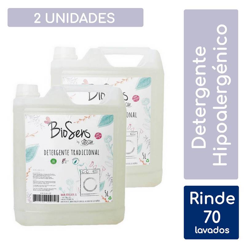 BIOSENS - Pack 2 Detergentes Tradicional Biodegradable 5L