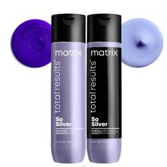 MATRIX - Set Matizador Rubios-Grises So Silver Shampoo Violeta 300Ml + Acondicionador 300Ml Matrix