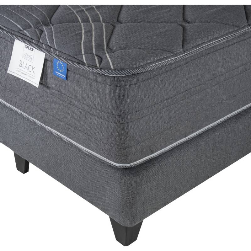 Ripley - BASE DE CAMA EUROPEA 1.5 105X200 NEGRO EN LINO