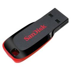 SANDISK - Pendrive 128GB Sandisk USB 2.0 Cruzer Blade Negro