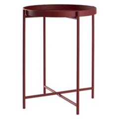 URBAN PRODUCTS - MESA METALICA LATERAL ROJO OCRE 38X50CM