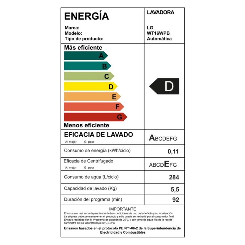 Ripley - LAVADORA CARGA SUPERIOR 16 KG WT16WPB SMART INVERTER