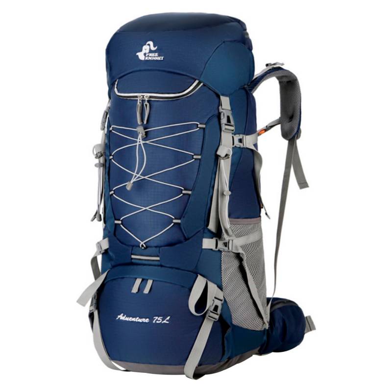  - Mochila 75L Impermeable Outdoor Trekking Azul
