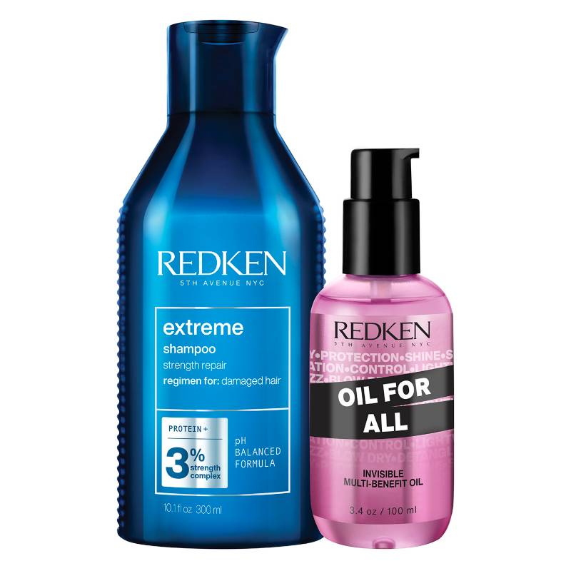 REDKEN - Set Capilar Reparación Extreme Shampoo 300ml +  Aceite Oil For All 100ml