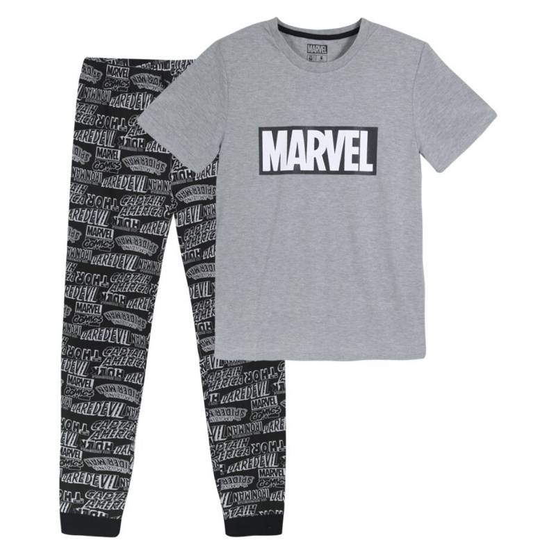 MARVEL - Pijama Hombre Top Logo Gris Marvel