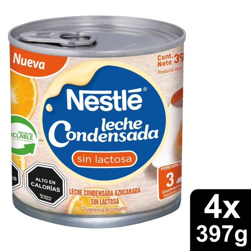 NESTLE - Leche Condensada Nestlé Sin Lactosa Lata 397G X4