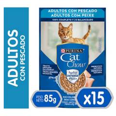 PURINA - Alimento Húmedo Para Gato Cat Chow Pescado 85Gx15