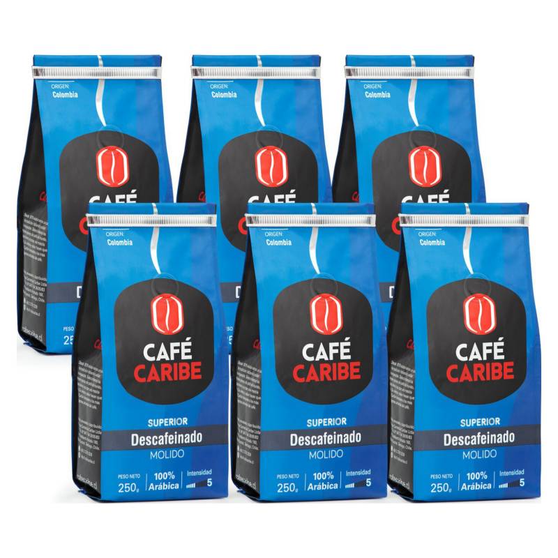 CAFE CARIBE - Pack Descafeinado Origen Colombia - Café Molido